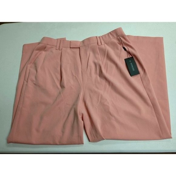 11 Honore Pants Women's Size 18 Pink Rayon Wide Leg Stretch Flat Front Pants - Picture 1 of 4